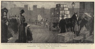 Věnce dorazí na hrad Windsor od Percy F.S. Spence